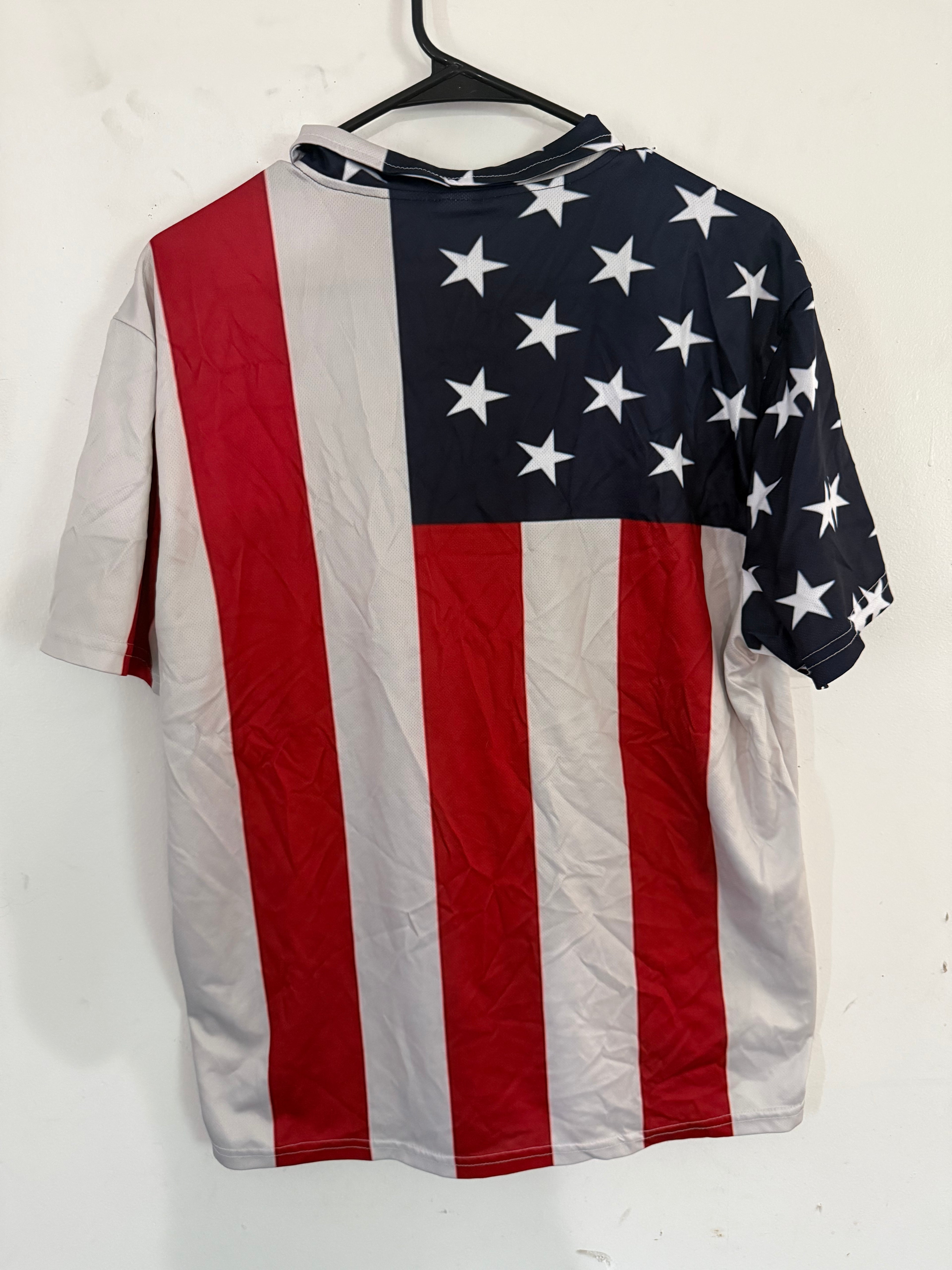 American Flag Collared Shirt