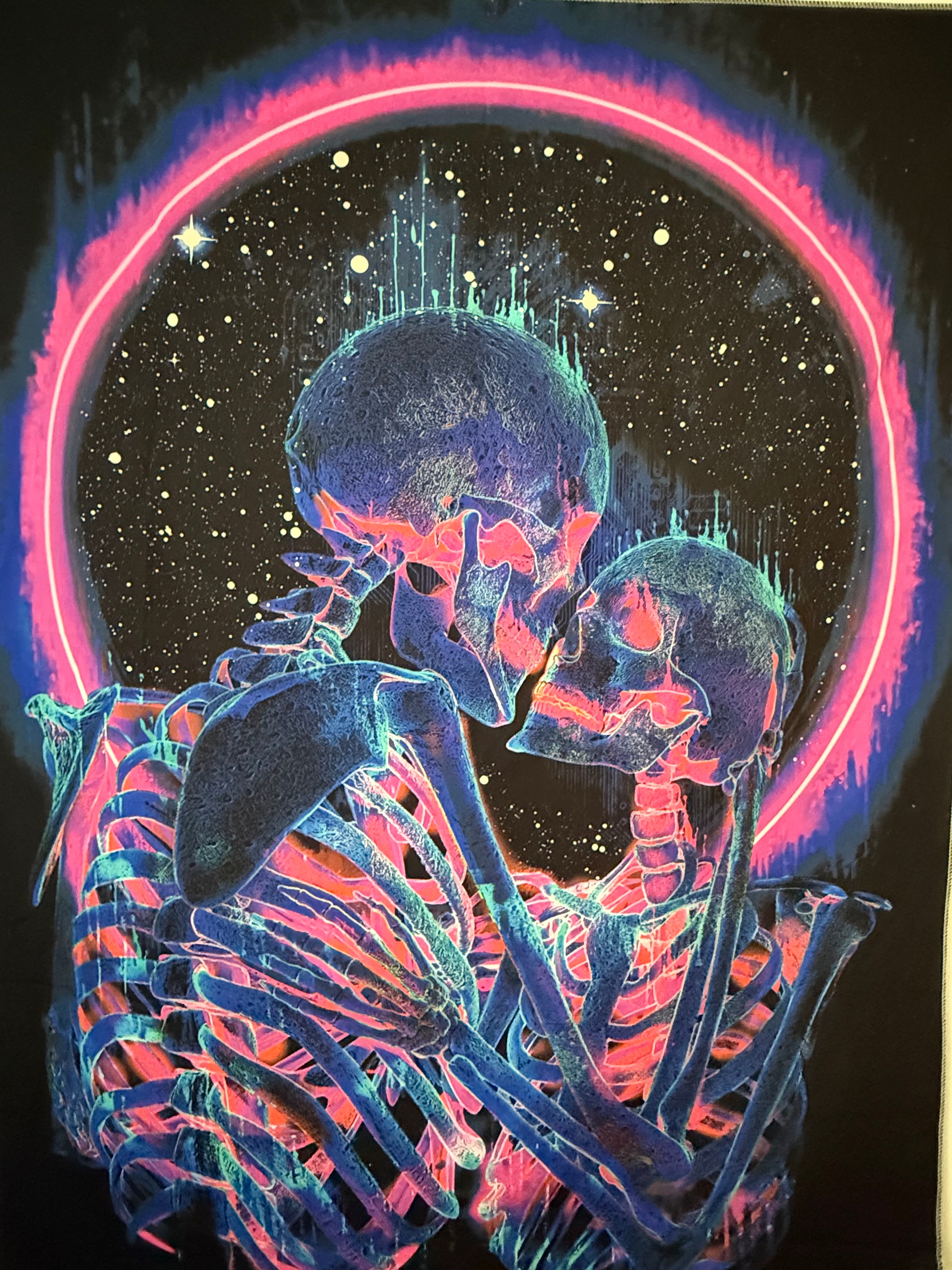 Neon Skeleton Tapestry