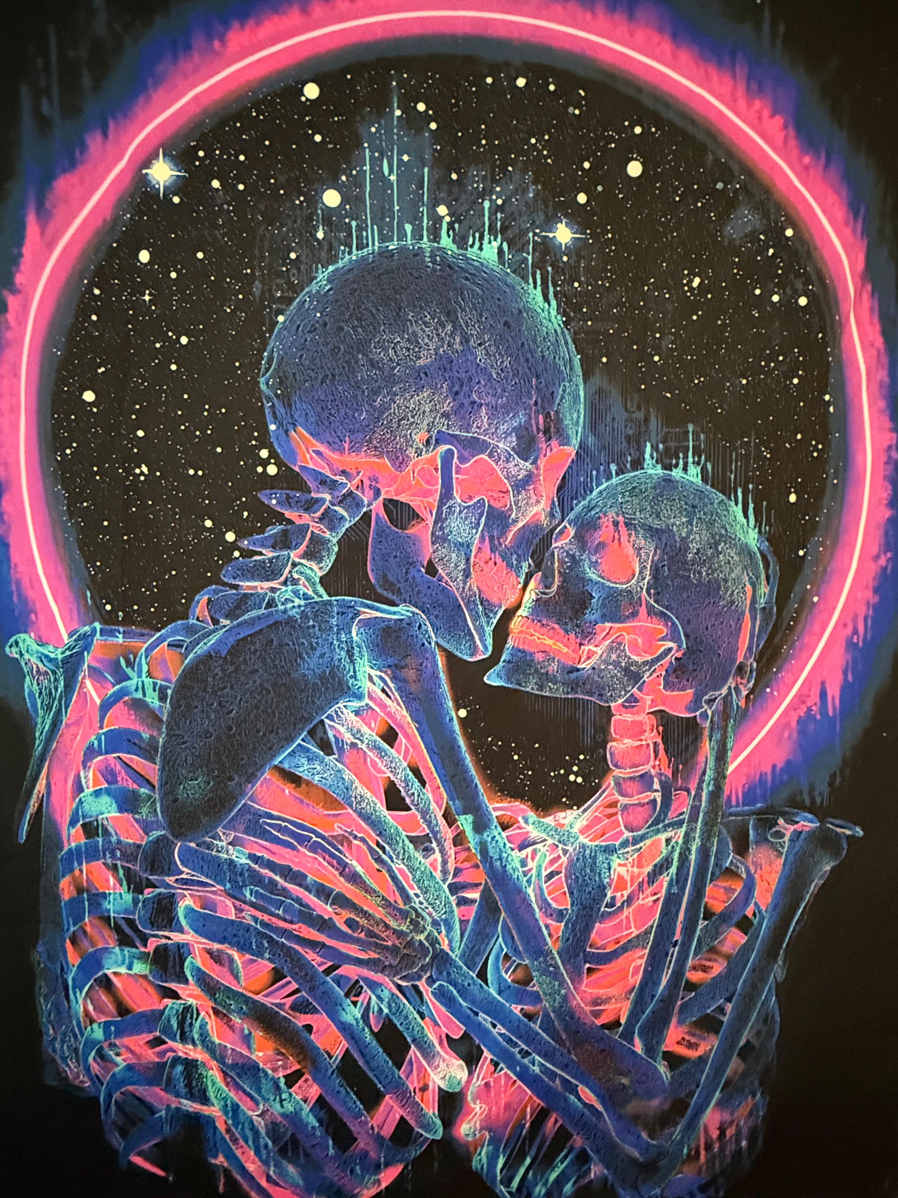 Neon Skeleton Tapestry