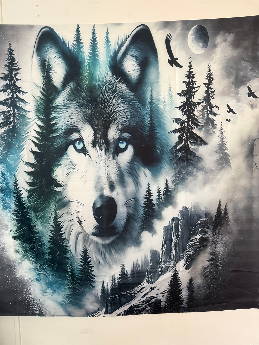 Large Wolf Theme Tapestry