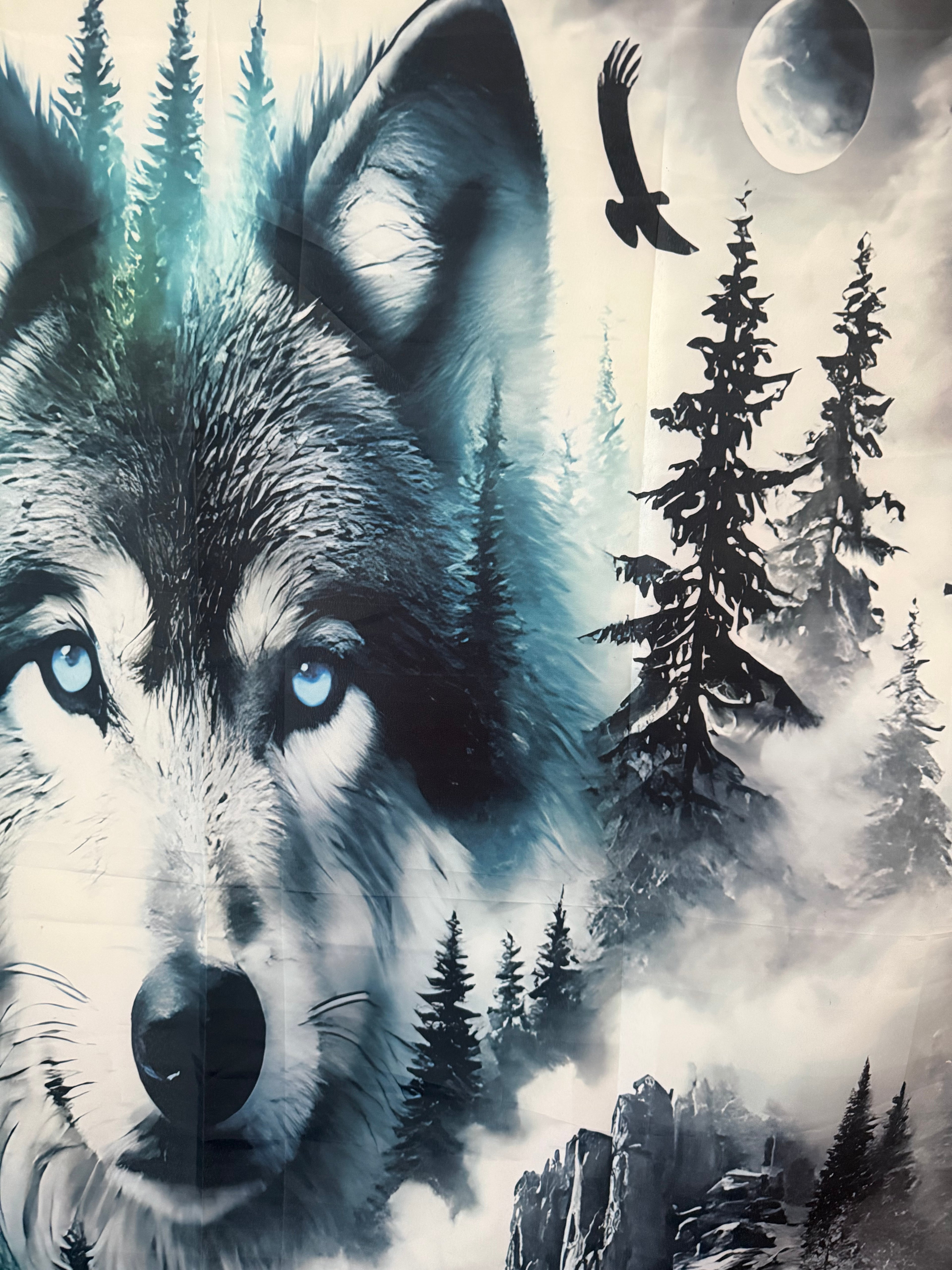 Large Wolf Theme Tapestry