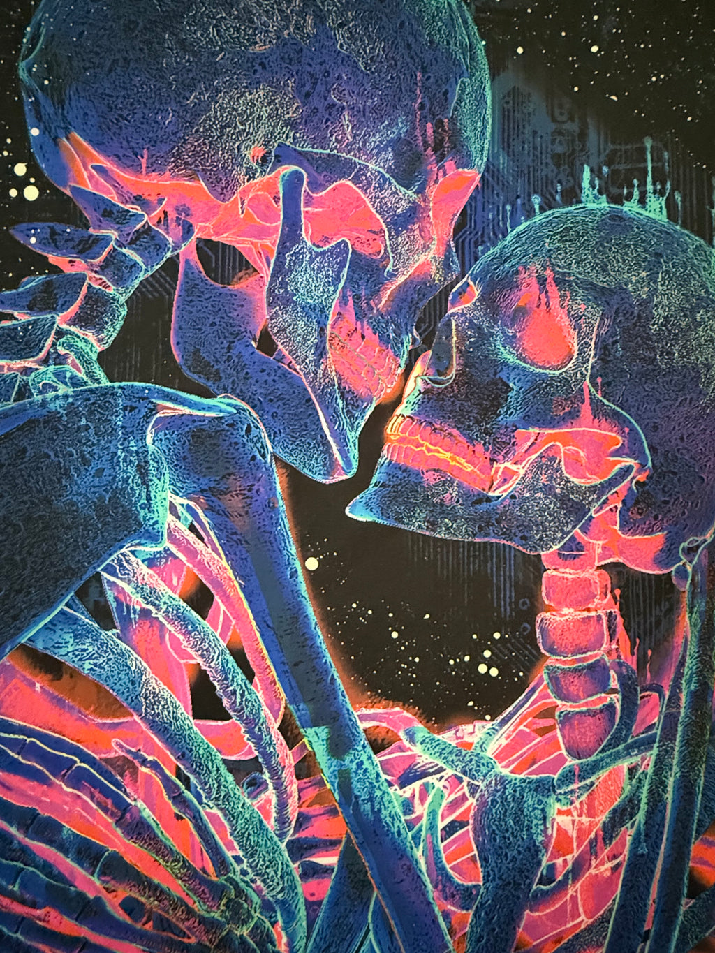 Neon Skeleton Tapestry